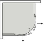 Box doccia semicircolare porta battente per arredo bagno, miniatura, TVB61 Tamanaco – Tuttidea