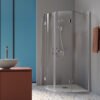 Box doccia semicircolare porta battente per arredo bagno, vista principale, TVB61 Tamanaco – Tuttidea