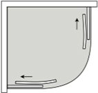 Box doccia semicircolare porte scorrevoli per arredo bagno, miniatura, FS40 Tamanaco – Tuttidea