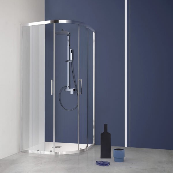 Box doccia semicircolare porte scorrevoli per arredo bagno, vista principale, FS40 Tamanaco – Tuttidea