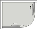 Box doccia semicircolare rettangolare porte scorrevoli per arredo bagno, miniatura, FS40 Tamanaco – Tuttidea