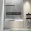 Box doccia sopravasca due ante pieghevoli scorrevoli per arredo bagno, vista principale, TVS53 Tamanaco – Tuttidea