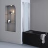 Box doccia sopravasca due ante ripiegabili per arredo bagno, vista principale, TVS52 Tamanaco – Tuttidea