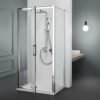 Box doccia tre lati centro parete con porta battente 70/80/90 cm per arredo bagno, vista principale, FPB40 Tamanaco – Tuttidea