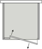Box doccia tre lati centro parete con porta battente per arredo bagno, miniatura, FPB40 Tamanaco – Tuttidea