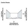 Box doccia tre lati centro parete con porta battente per arredo bagno, vista aggiuntiva 3, FPB40 Tamanaco – Tuttidea