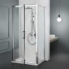 Box doccia tre lati centro parete con porta battente per arredo bagno, vista principale, FPB40 Tamanaco – Tuttidea