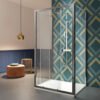 Box doccia tre lati centro parete con porta scorrevole per arredo bagno, vista principale, ECOPSC50 Tamanaco – Tuttidea
