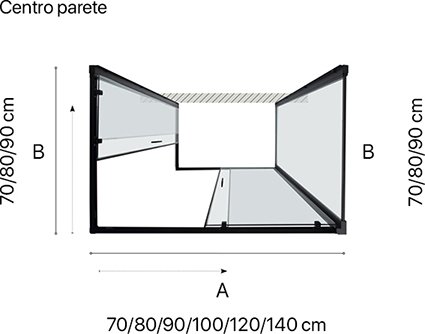 Box doccia tre lati centro parete con porte scorrevoli per arredo bagno, miniatura alternativa, Rapid Tamanaco – Tuttidea