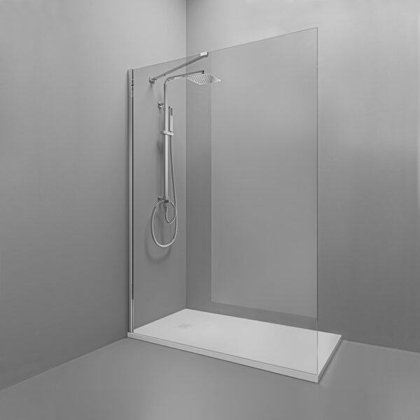 box doccia walk in angolare profili cromo per arredo bagno, vista aggiuntiva 1, PARETECROMO Tamanaco – Tuttidea
