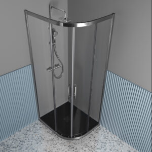 Box doccia Semircolare rettangolare porte scorrevoli vetro temperato da 6mm Collezione FS40 Tamanaco