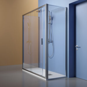 Box doccia Centro Parete Tre lati porta scorrevole vetro temperato da 6mm Collezione EASYPSC50 Tamanaco