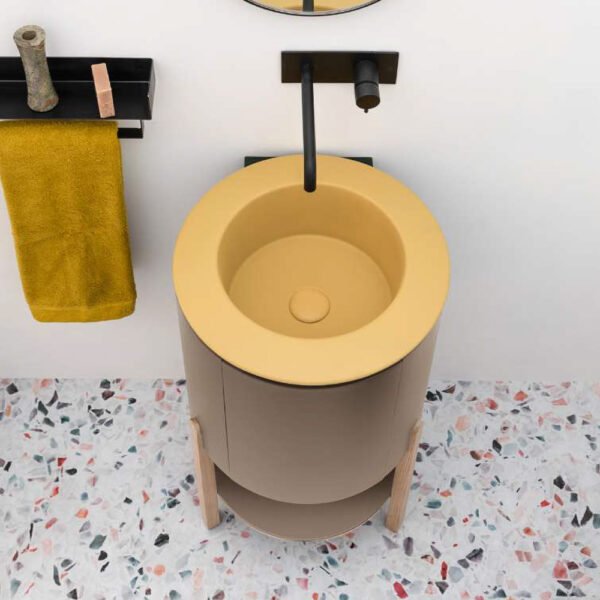 Lavabo in ceramica rotondo convesso Skyland AXA Ceramica per arredo bagno – Tuttidea