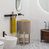 Mobile bagno a terra con lavabo in ceramica rotondo convesso Skyland AXA Ceramica per arredo bagno – Tuttidea
