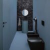 Mobile bagno a terra in legno laccato con lavabo rotondo convesso Skyland AXA Ceramica per arredo bagno – Tuttidea