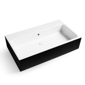 Camaleo lavabo in ceramica Bicolore 60/80/100 x 46 cm Nero Matt Acquaceramica Colavene