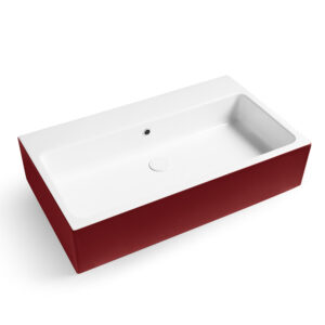 Camaleo lavabo in ceramica Bicolore 60/80/100 x 46 cm Vinaccia Lucido Acquaceramica Colavene