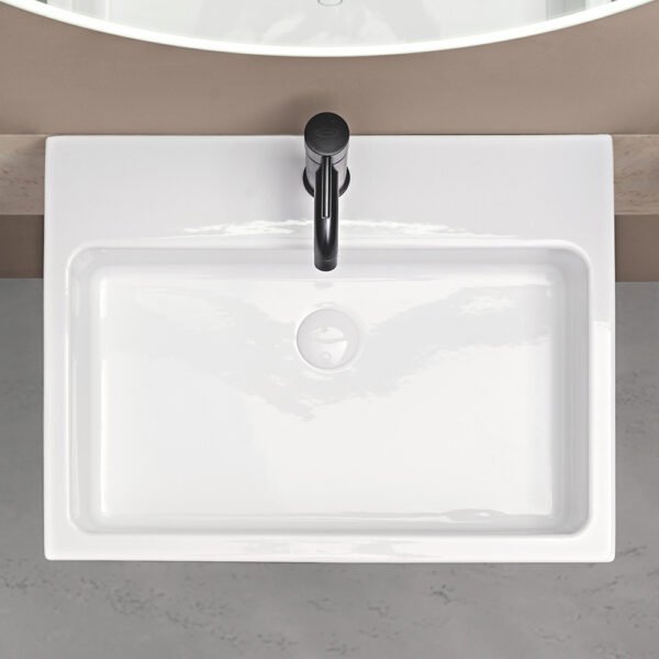 Lavabo bagno con lavabo in ceramica Collezione Camaleo 10 Acquaceramica Colavene, vista alternativa, per arredo bagno – Tuttidea