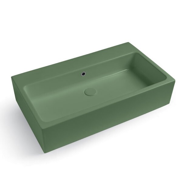 Lavabo in ceramica Verde Bamboo Lucido e Matt della Collezione Camaleo Acquaceramica Colavene per arredo bagno – Tuttidea