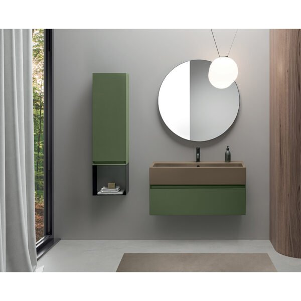 Mobile bagno completo con lavabo in ceramica Collezione Camaleo 8 Acquaceramica Colavene, vista principale, per arredo bagno – Tuttidea