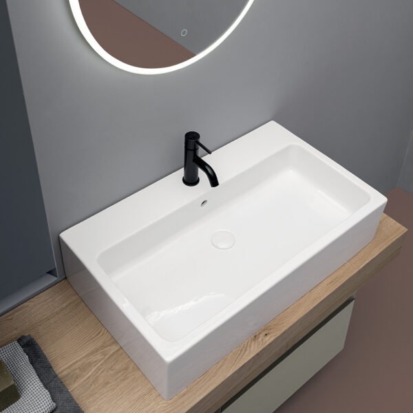 Mobile bagno completo con lavabo in ceramica Collezione Camaleo 9 Acquaceramica Colavene, vista alternativa, per arredo bagno – Tuttidea