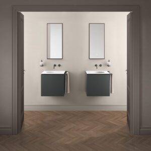 20.20 #8 Lavabo in ceramica con mobile Cubo sospeso Acquaceramica Colavene