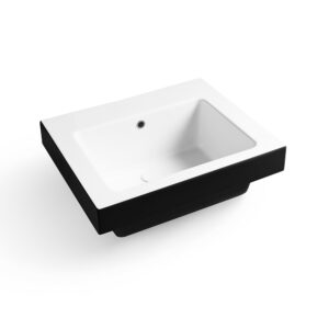 Alaqua lavabo in ceramica Bicolore 60/70 x 50 cm Nero Matt Acquaceramica Colavene