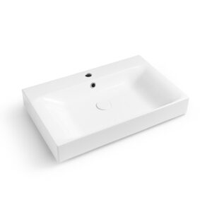 Cento Lavabo in ceramica 80x45xh10 cm Bianco Lucido Acquaceramica Colavene