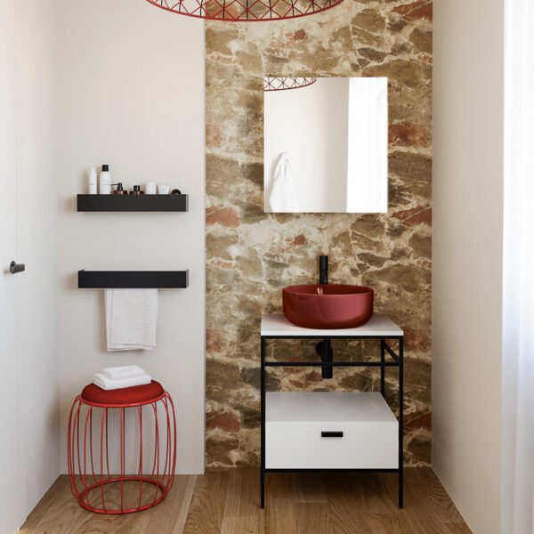 Composizione arredo bagno con lavabo in ceramica e struttura Ciotole Colavene per arredo bagno – Tuttidea