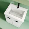 Composizione con mobile e lavabo in ceramica Prisma Acquaceramica Colavene per arredo bagno e arredo lavanderia – Tuttidea