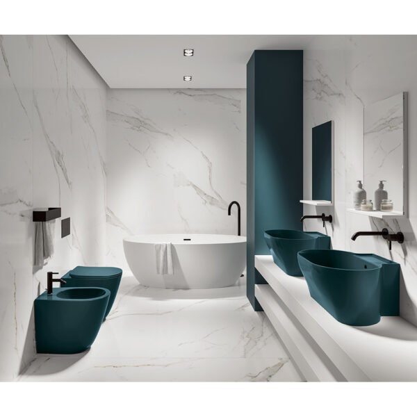 Lavabi da appoggio in ceramica con specchio Collezione Tino e Tina 4 Acquaceramica Colavene, ambientazione, per arredo bagno e arredo lavanderia – Tuttidea