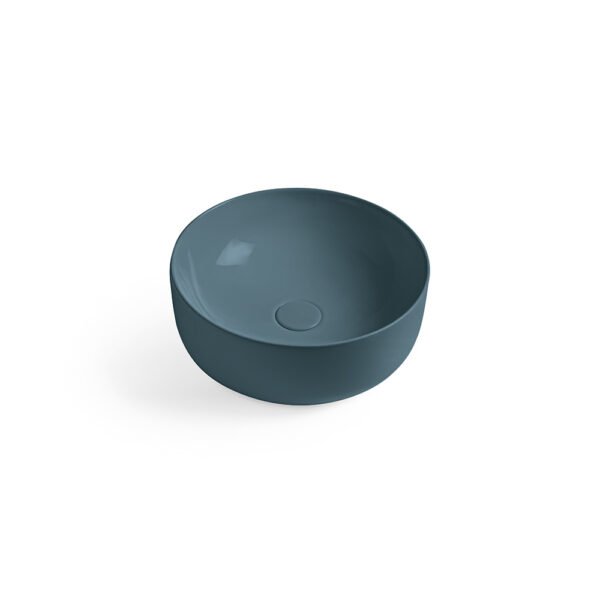 Lavabo da appoggio rotondo in ceramica petrolio Ciotole Colavene per arredo bagno – Tuttidea