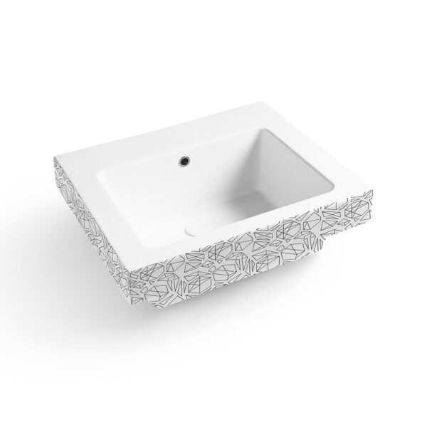 Lavabo da appoggio o sospeso in ceramica Alaqua Bicolore Grafika Colavene per arredo bagno e arredo lavanderia – Tuttidea