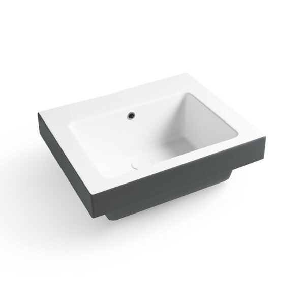 Lavabo da appoggio o sospeso in ceramica Alaqua Bicolore Grigio Matt Colavene per arredo bagno e arredo lavanderia – Tuttidea