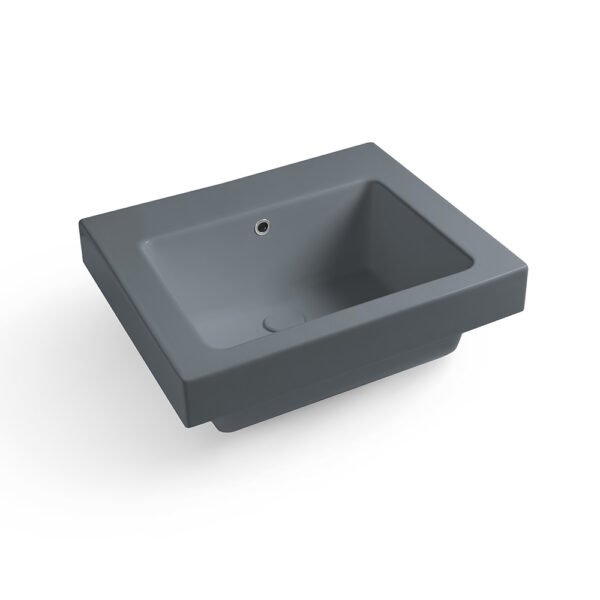 Lavabo da appoggio o sospeso in ceramica Alaqua Monocolore Grigio Matt Colavene per arredo bagno e arredo lavanderia – Tuttidea