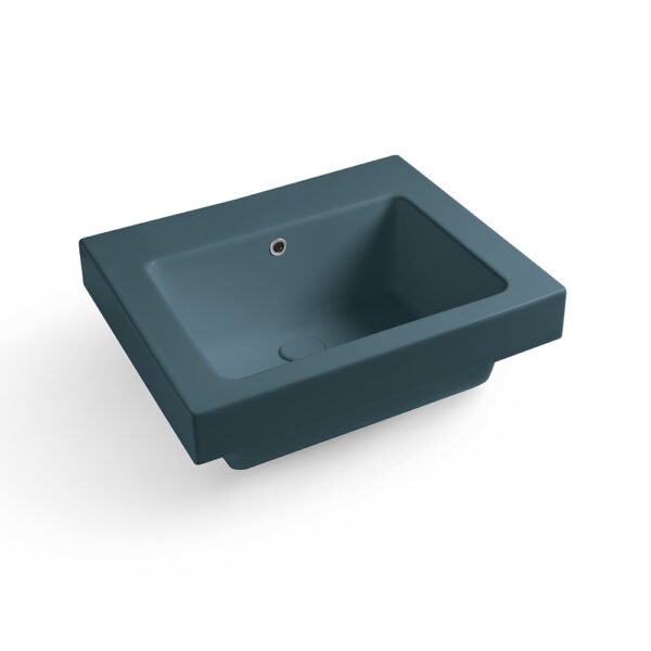 Lavabo da appoggio o sospeso in ceramica Alaqua Monocolore Petrolio Lucido e Petrolio Matt Colavene per arredo bagno e arredo lavanderia – Tuttidea