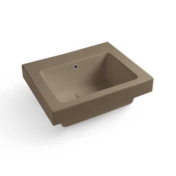 Lavabo da appoggio o sospeso in ceramica Alaqua Monocolore Terra Lucido e Terra Matt Colavene per arredo bagno e arredo lavanderia – Tuttidea