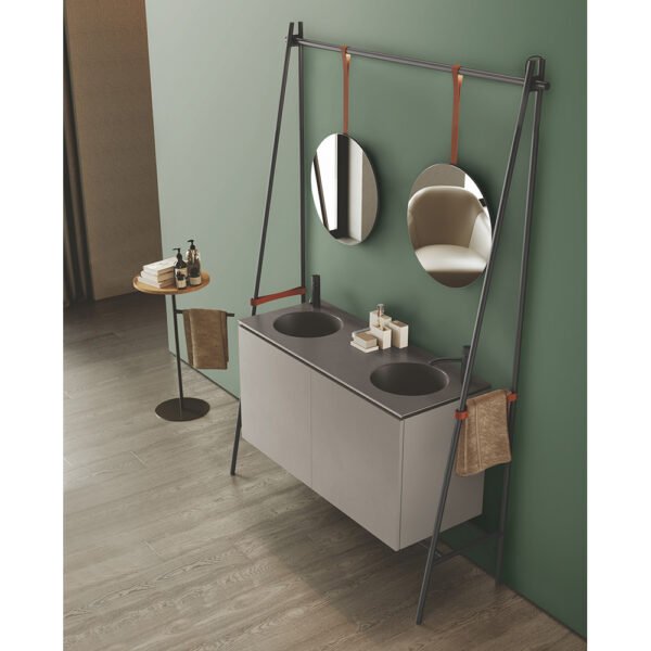 Lavabo in ceramica con struttura Altalena 20.20 composizione 2 Acquaceramica Colavene per arredo bagno – Tuttidea