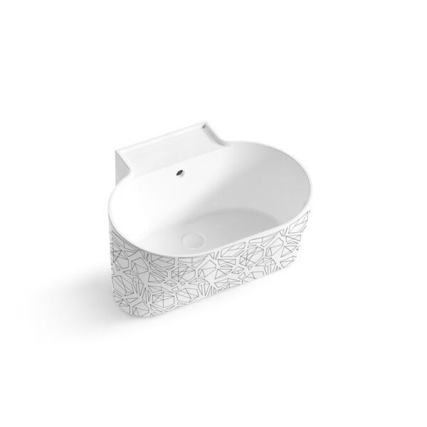Lavabo in ceramica Bicolore Grafika della collezione Tino e Tina Acquaceramica Colavene per arredo bagno e arredo lavanderia – Tuttidea