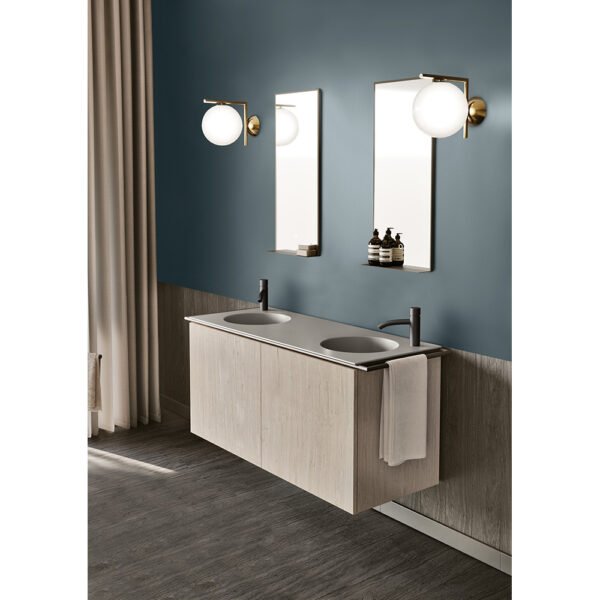 Lavabo in ceramica con mobile Regolo sospeso a due ante 20.20 composizione 10 della collezione Acquaceramica Colavene per arredo bagno – Tuttidea