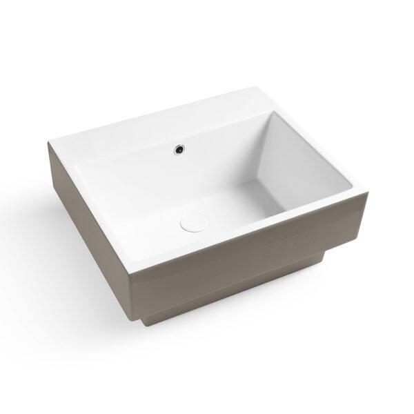 Lavabo da appoggio o sospeso in ceramica Colavene Collezione Volant, variante Bicolore Matera Matt, per arredo bagno e arredo lavanderia – Tuttidea