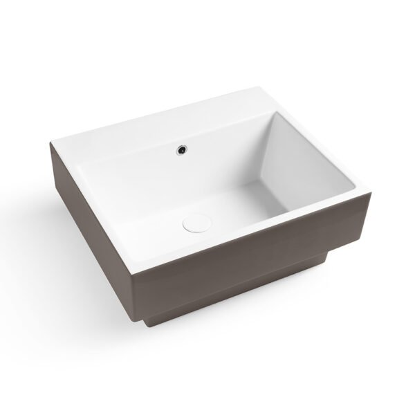 Lavabo da appoggio o sospeso in ceramica Colavene Collezione Volant, variante Bicolore Siena Matt, per arredo bagno e arredo lavanderia – Tuttidea