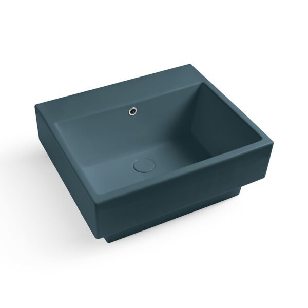 Lavabo da appoggio o sospeso in ceramica Colavene Collezione Volant, variante Petrolio Lucido e Petrolio Matt, per arredo bagno e arredo lavanderia – Tuttidea