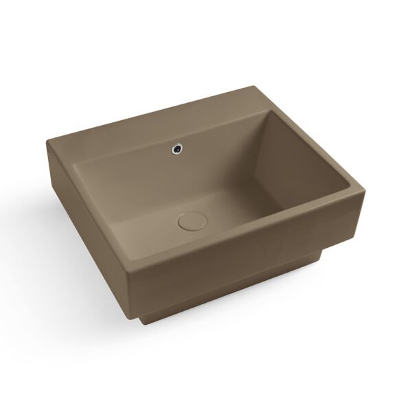 Lavabo da appoggio o sospeso in ceramica Colavene Collezione Volant, variante Terra Lucido e Terra Matt, per arredo bagno e arredo lavanderia – Tuttidea