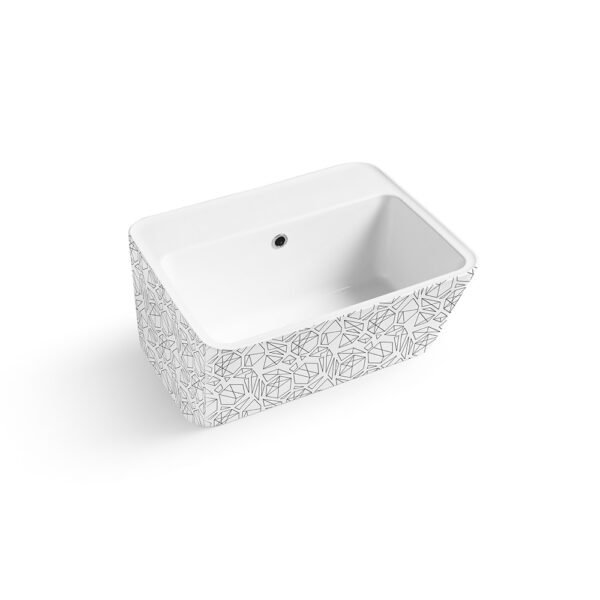 Lavabo in ceramica Wynn Grafika 1 Acquaceramica Colavene, vista prodotto per arredo bagno e arredo lavanderia – Tuttidea