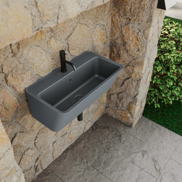 Lavabo sospeso in ceramica della Collezione Wynn 7 Acquaceramica Colavene, vista alternativa, per arredo bagno e arredo lavanderia – Tuttidea