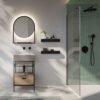Mobile bagno completo a terra con lavabo in ceramica Collezione Volant 4 Acquaceramica Colavene, vista principale, per arredo bagno e arredo lavanderia – Tuttidea