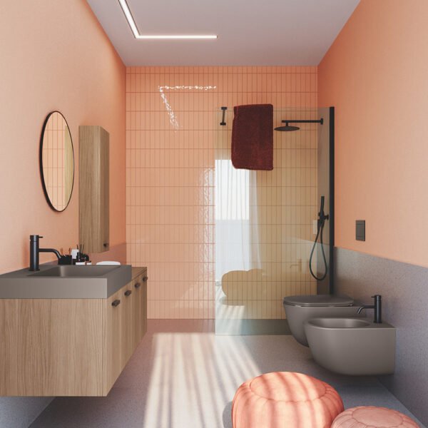 Mobile bagno completo sospeso con lavabo in ceramica Collezione Alaqua 6 Acquaceramica Colavene, vista alternativa, per arredo bagno e arredo lavanderia – Tuttidea