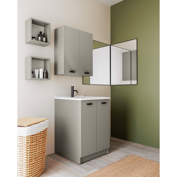 Mobile bagno con lavabo in ceramica Large Acquaceramica Colavene, composizione 3 per arredo bagno e arredo lavanderia – Tuttidea