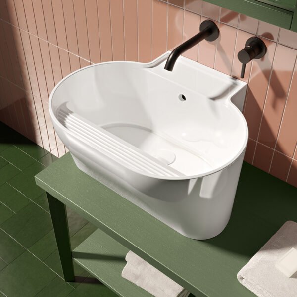 Mobile bagno o lavanderia completo con lavabo in ceramica Collezione Tino e Tina 5 Acquaceramica Colavene, vista alternativa, per arredo bagno e arredo lavanderia – Tuttidea
